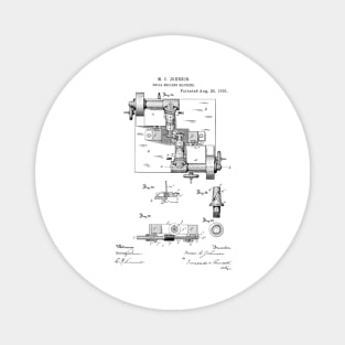 Drill Milling Machine Vintage Patent Hand Drawing Magnet